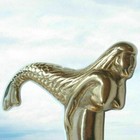 Heavy Brass Mermaid Handle Head Cane Vintage Antique Walking Stick Cane Design