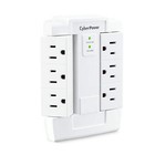 Compact Surge Protector 6 Swivel Outlets 900 Joules Wall Tap Design