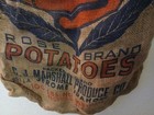 Vintage Super Rare Rose Idaho Potatoes Burlap Sack Bag Advertising Vtg 100 Lbs 