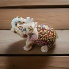   Vintage White Marble Elephant Pair Meenakari Gold Leaf Hand Painted Stone Set
