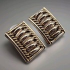 Priscilla Apache Ribbed Earrings Sterling American Indian Navajo Pierced Silver