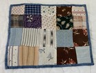 Vintage Antique Patchwork Quilt Table Topper  Four Patch  Early Calicos