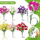12 Bundles Artificial Flowers For Outdoors  Fake Large  Multiple