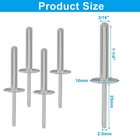 Aoserge Aluminum Large Flange Pop Rivets  3 16 X 1-1 4 X Inch