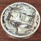 Hand Carved Hobo Nickel Art 1944 Silver Mercury Dime Skull Fantasy Token Coin