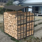 6ft Outdoor Metal Log Store Stack Holder Wood Firewood Rack Garden Storage Shed