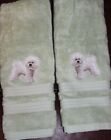 Bichon Frise Dog Breed Body Bathroom Set Of 2 Hand Towels Embroidered By Vicki