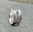 Solid 925 Sterling Silver Band  wide Spinner Ring Handmade Jewelry Ring All Size