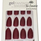 Kiss Gel Fantasy Matte Burgundy Glue On Stiletto Shape Medium Length Nails X1