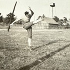 1927 High School Football Kicker Team Player Vintage Photo Texas