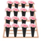 16 Pcs Plastic Flower Buckets Bulk Black Flower Display Buckets Tall Vase