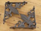 2 Fleur De Lis Shelf Brackets Cast Iron Braces Rustic Corbels 7 3 8  X 7 1 4 
