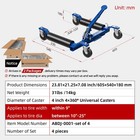4 Pcs 6000lb Car Dolly Wheel Tire Dolly Heavy Duty Skate Auto Repair Dolly