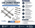Dslr Camera Lens Spanner Wrench 10-100mm Adjustable Repair Tool Kit 3 Tips