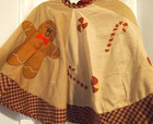 Gingerbread Man   Candy Cane Cotton Christmas Tree Skirt-cranberry  Brown   Tan