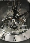 Large Black Interactive Gear Desktop Clock Skeleton Movement Roman Numerals 2009