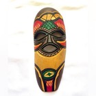 Hand Carved African Tribal Mask Wooden Wall Shelf Art   Ethnic Boho Home Decor