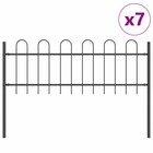 Garden Fence Powder-coated Steel Outdoor Barrier Panel Partition Gate Vidaxl