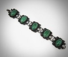 Antique Arts And Craft Mexican Agate 900 Silver Bracelet Ca  1920s