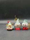 Vintage Holt Howard Mini Christmas Ornaments Lot 5 Pixie Japan Mcm 1950s