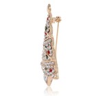 Zard Christmas Tree Pin Brooch Cz Crystal Accents Gold-tone Holiday Jewelry