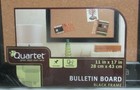 New Quartet Cork Bulletin Board Black Frame 11  X 17   Factory Sealed  Xmas Gift