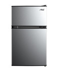 3 2 Cu Ft Two Door Mini Fridge With Freezer  Stainless Steel  Energy Efficient