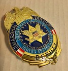 Gold Marshal Service Deputy Replica Badge   Display holder Case  Law Enfircement