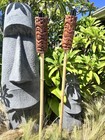 Set Of 2 Tiki Tiki Torches Flame Head  Hang Loose Smokin  Tikis Hawaii Oceanic