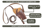 Brown Leather Us M7 Paratrooper Tanker Shoulder Holster Premium Leather