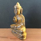 Tiger Eye Buddha Statue Shakyamuni Seated Figurine 13cm 372g Natural Stone