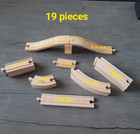 Wooden Toy Train Track Pieces Mixed Lot Of 19 Thomas Brio Melissa Compatible