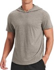 Men s Short Sleeve Hoodie Gym Shirts - Lightweight Quick X-large Light Coffee