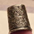 Ornate Vintage Sterling Silver Thimble With Floral Engravings Jh1869 