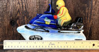Vintage 1972 Ezra Brooks Snowmobile   Rider Whiskey Decanter Wisconsin Tax Stamp