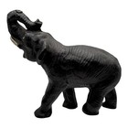 Elephant Statue Figurine Trunk Up Decor Good Luck Charm Home Accent Black