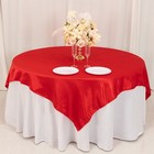 Red Satin 72x72  Square Table Overlay Smooth Finish Party Catering Decorations