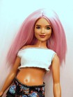 Barbie Doll Wig Size 4 Silky Viscose Ooak Custom  Pink  210