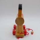 Vintage Beech Wood Horse Wooden Pull Toy Red Wheels Mcm Scandinavian Style