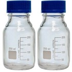 250ml Glass Media Bottle  Round  Gl45 Screw Cap Karter Scientific 251l5  pack 6 