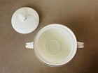Vintage Royal Worcester Platinum White Sugar Bowl And Creamer Fine Bone China