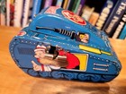 Very Nice Vintage 1950 s Linemar  Tin Litho Blue Version Popeye Rollover Tank