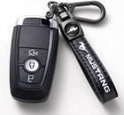 Genuine Leather Car Key Chain Compatible With Ford Mustang Keychain Key Ring Acc