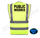 Public Works Hi-vis Safety Vest W  Pockets 2  Reflective Strips Front   Back
