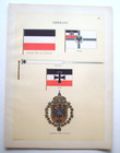 Lot Of 3 Flags Of Maritime 1899 Taber Prang Book Plates Germany