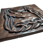 Art Ceramics Aquarius Zodiac Wall Plaque 6x6 Rustic Faux Bronze Copper Astrology