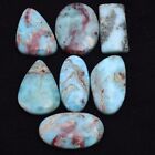 7 Pcs Natural Larimar Cabochon Untreated 25mm-29mm Loose Gemstones Wholesale Lot