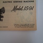 Vintage Original Instruction Manual For Singer Sewing Machine Model 15-91 1954