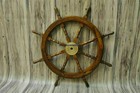 Brass Ship Boat Vintage Nautical 36  Steering Wheel Old Weathered Wooden Ship