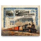 1889 Chicago   Eastern Illinois Railroad Co Stock Certificate Art Print Gift